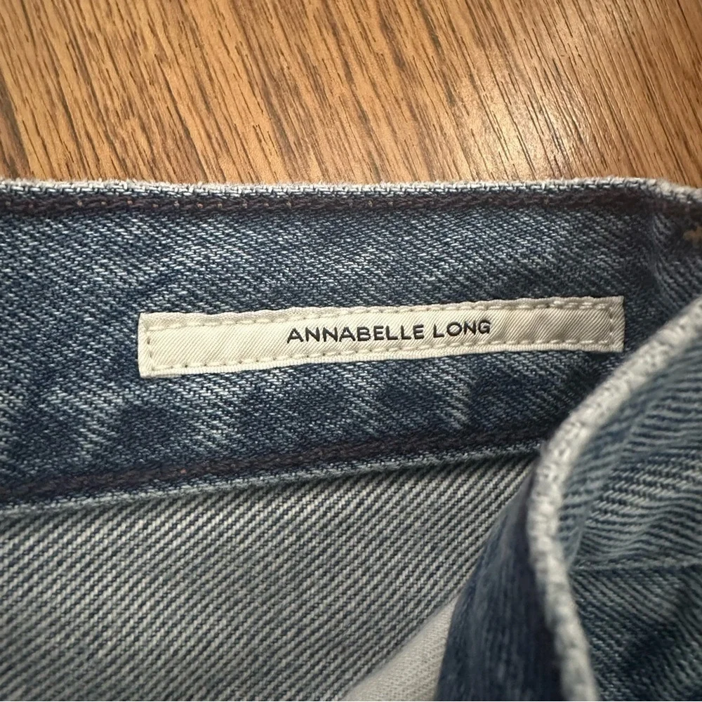 Citizens of Humanity Blue Denim Annabelle Long raw hem Shorts size 26 cotton